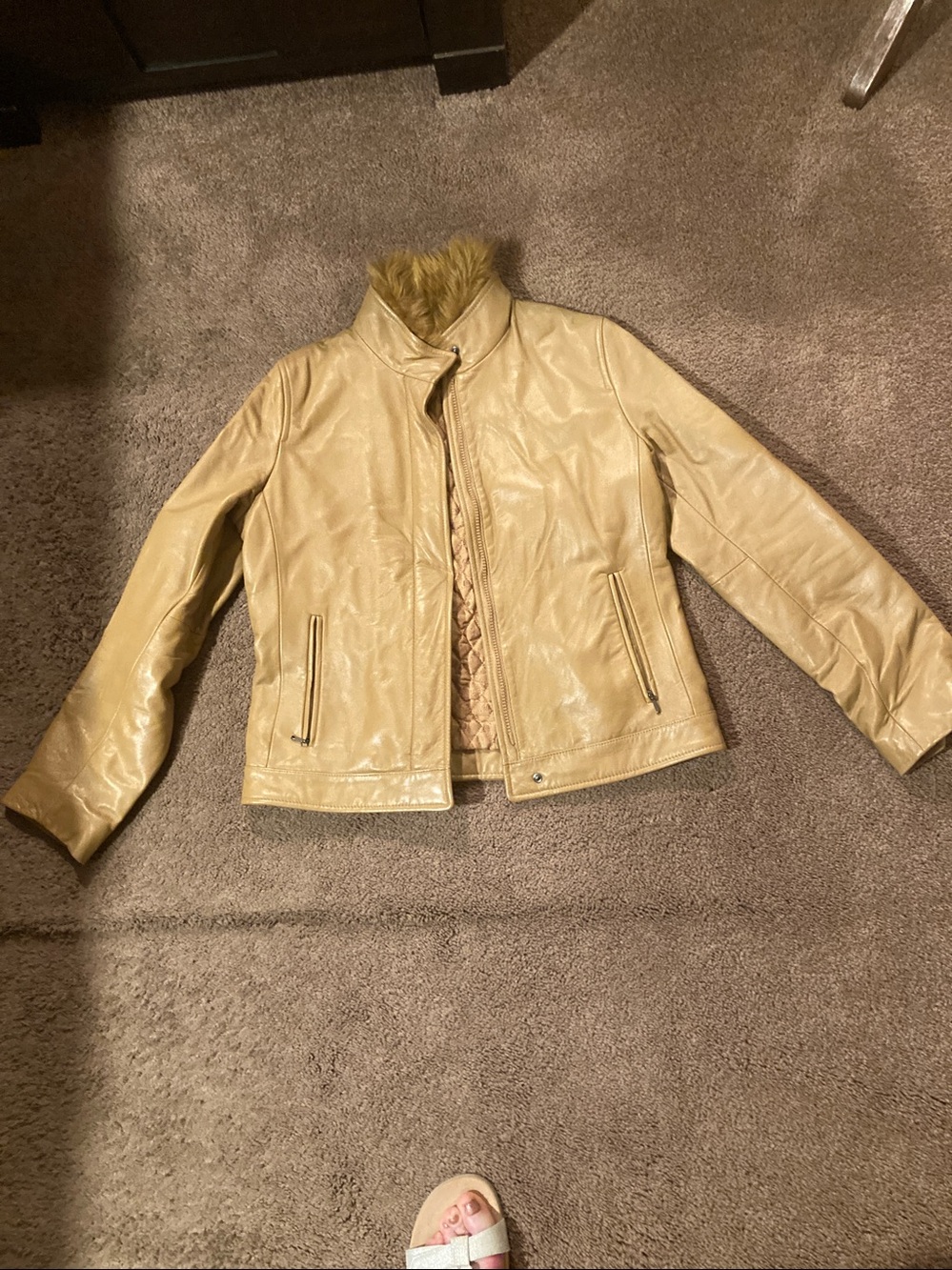 Tan leather Reaction by Kenneth Cole jacket